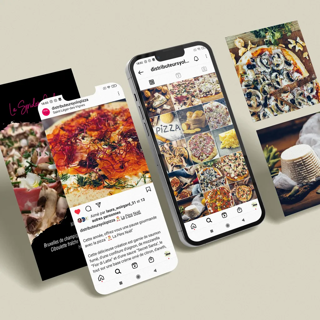 Image représentant un visuel créé par Crazy Création pour les réseaux sociaux de la pizzeria Yolo Pizza Visuel réseaux sociaux