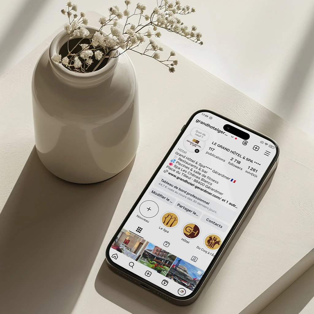 Animation et modération des réseaux sociaux du Grand Hôtel de Gérardmer Visuel réseaux sociaux